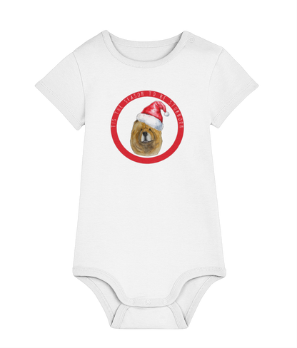 Tis the Season to Be Stubborn: Red Chow Chow Baby's Christmas Bodysuit