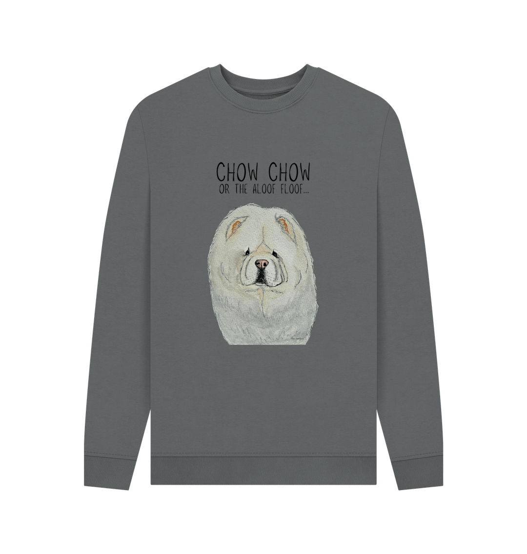 Slate Grey Cream Chow Chow Men's Crew Neck Sweatshirt