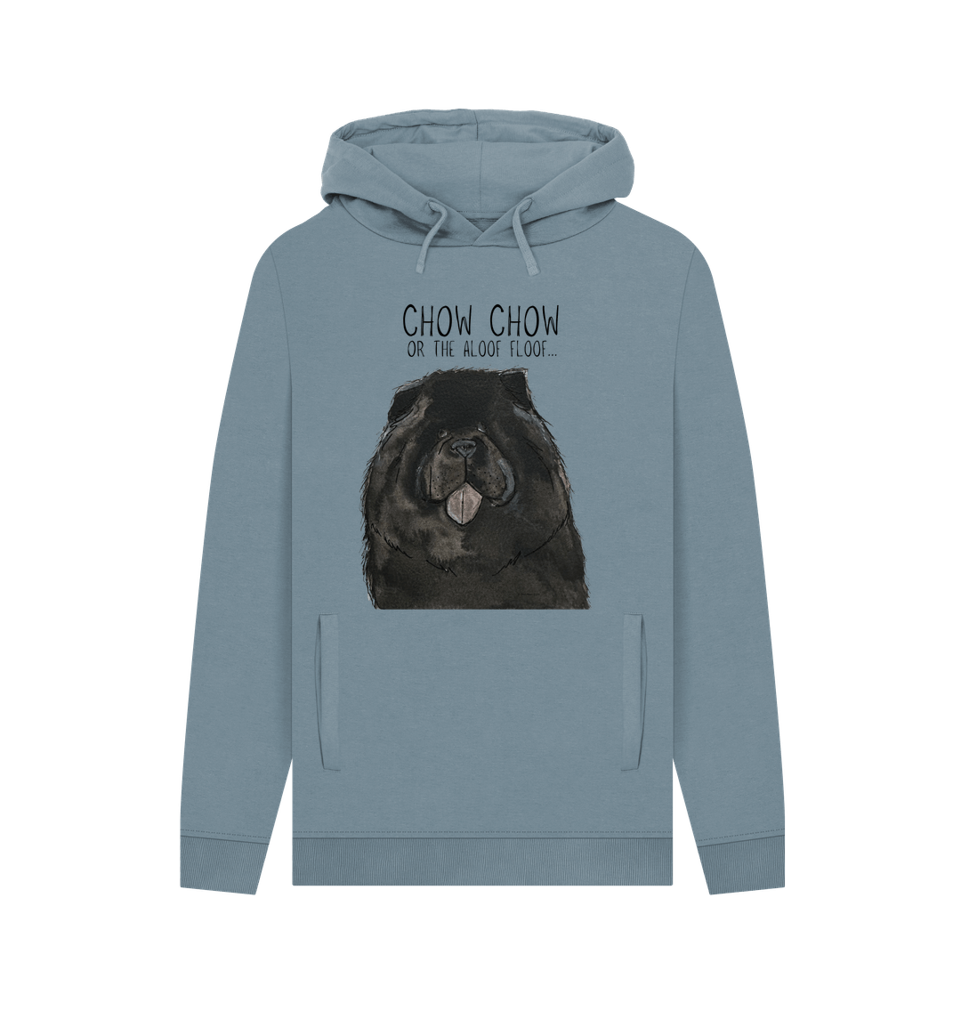 Stone Blue Black Chow Chow Men's Hoodie