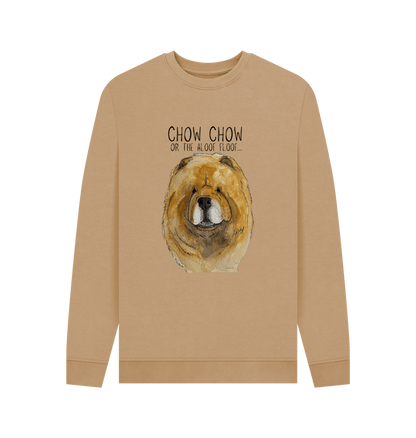 Sand Red Chow Chow Men's Crew Neck Sweatshirt