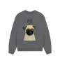 Slate Grey Pug Women's Oversized Sweatshirt