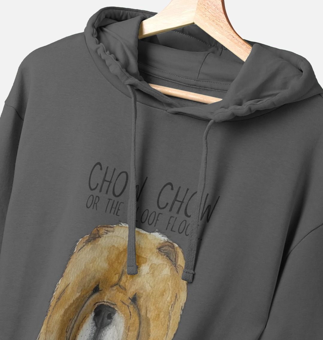 Stay Snuggly with the Aloof Floof – Red Chow Chow Men's Hoodie!