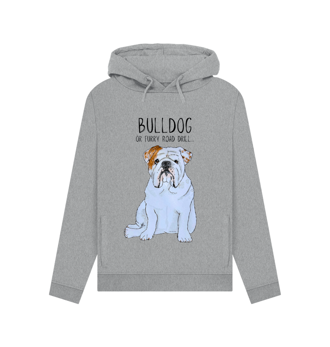 Light Heather Bulldog Bold: Furry Road Drill Women\u2019s Hoodie for Rebel Comfort!