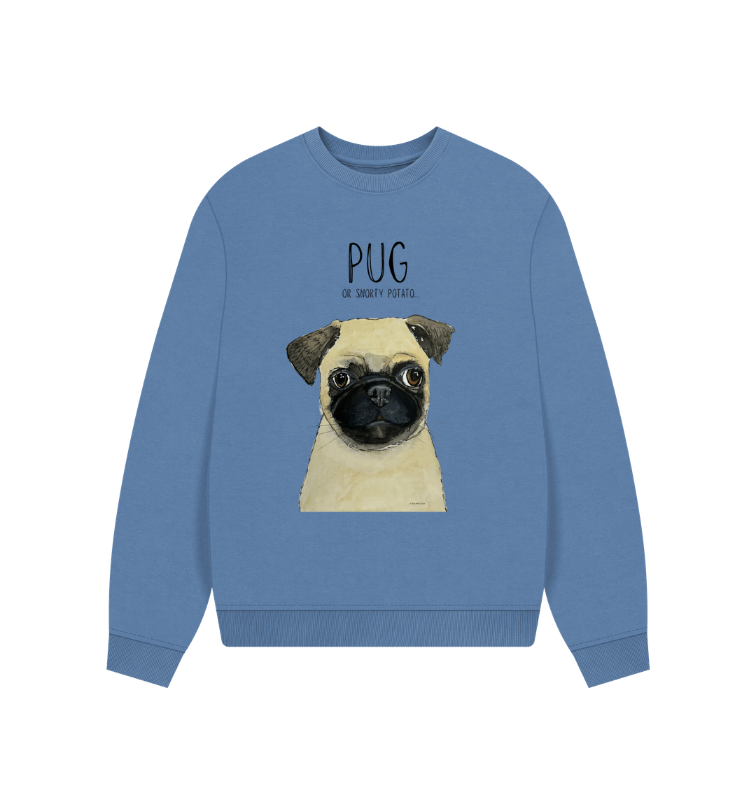 Solent Pug Women's Oversized Sweatshirt