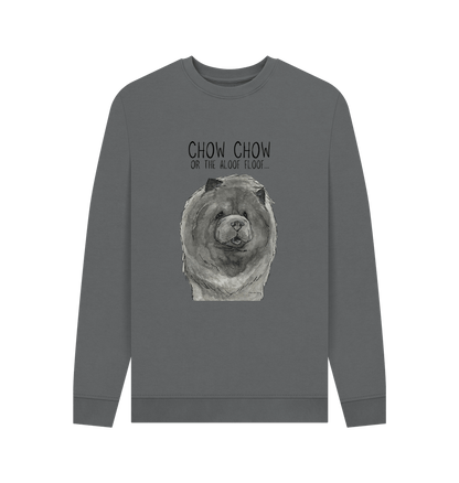 Slate Grey Blue Chow Chow Men's Crew Neck Sweatshirt