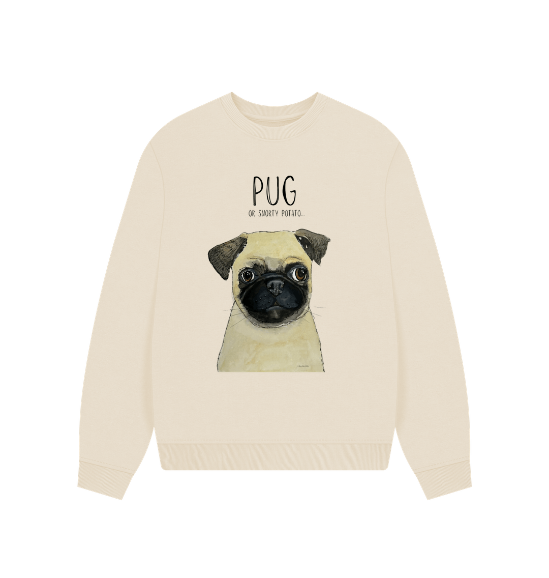 Oat Pug Women's Oversized Sweatshirt