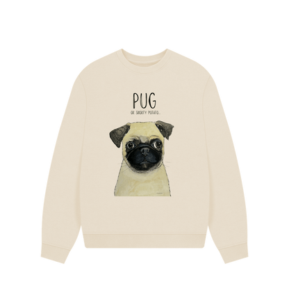 Oat Pug Women's Oversized Sweatshirt