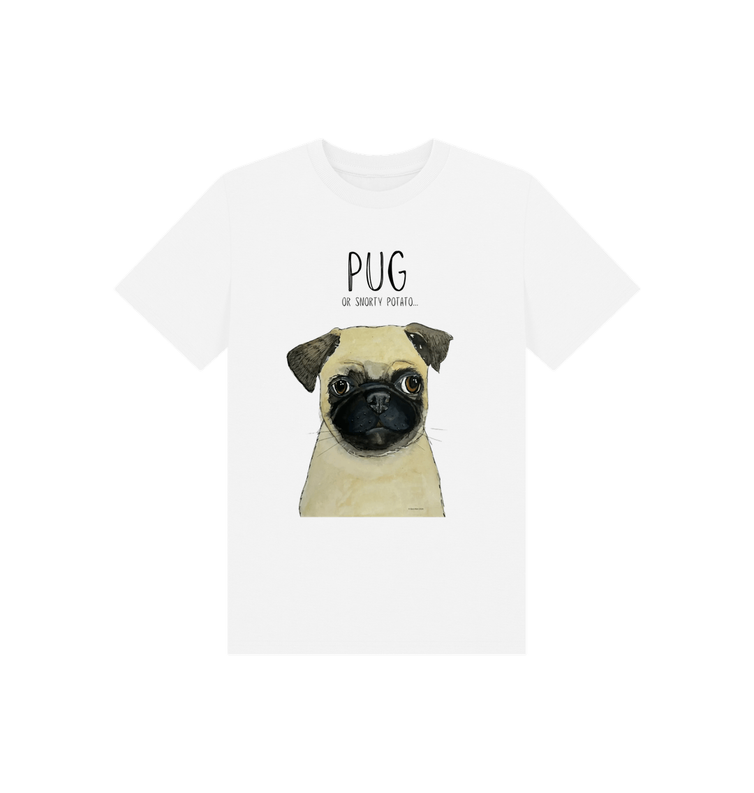 White Pug Child's T Shirt