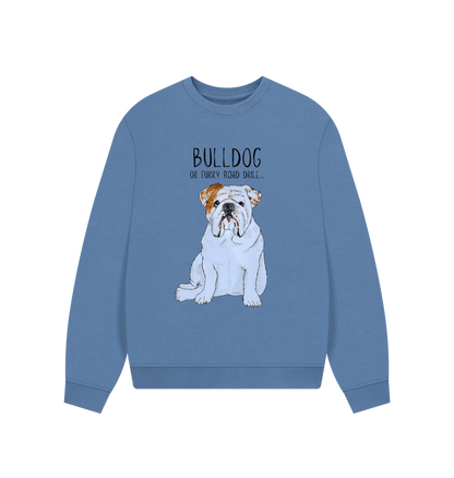 Solent Bulldog Bliss: Furry Road Drill Oversized Sweatshirt for Fierce & Cozy Style!