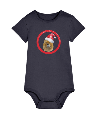 Tis the Season to Be Stubborn: Red Chow Chow Baby's Christmas Bodysuit