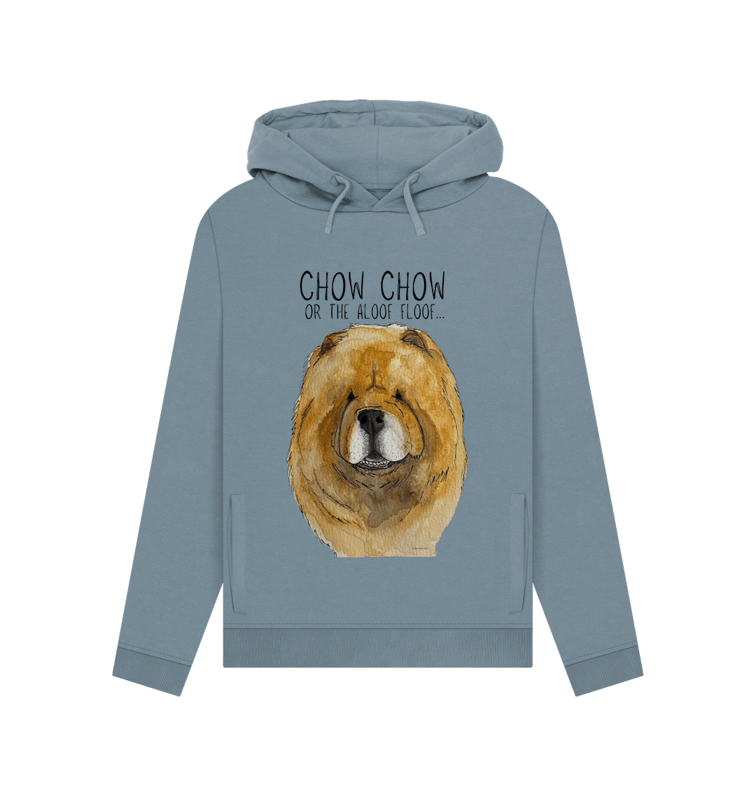 Stone Blue Red Chow Chow Women's Hoodie