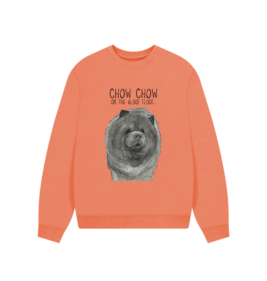 Apricot Blue Chow Chow Women's Oversized Sweatshirt