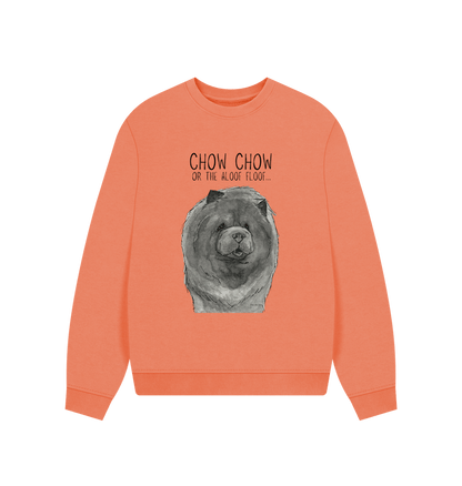 Apricot Blue Chow Chow Women's Oversized Sweatshirt