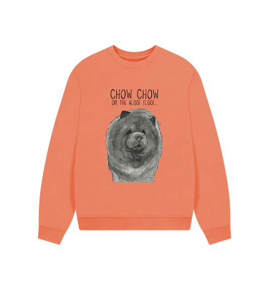 Apricot Blue Chow Chow Women's Oversized Sweatshirt