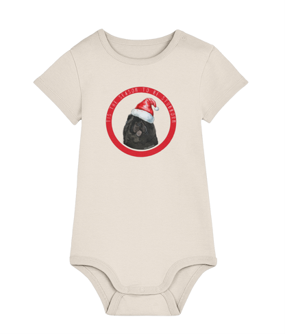 Tis the Season to Be Stubborn: Black Chow Chow Baby Christmas Bodysuit