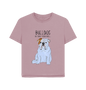 Mauve Bulldog Chic: Furry Road Drill Women\u2019s Tee for Fierce Fashion!