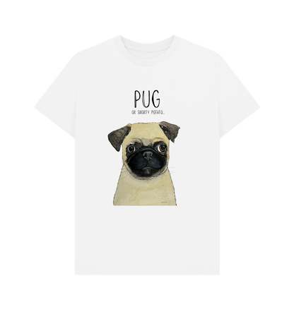 White Pug Men's T Shirt