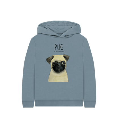 Stone Blue Pug Child's Hoodie