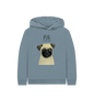 Stone Blue Pug Child's Hoodie