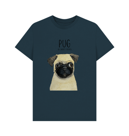 Denim Blue Pug Men's T Shirt