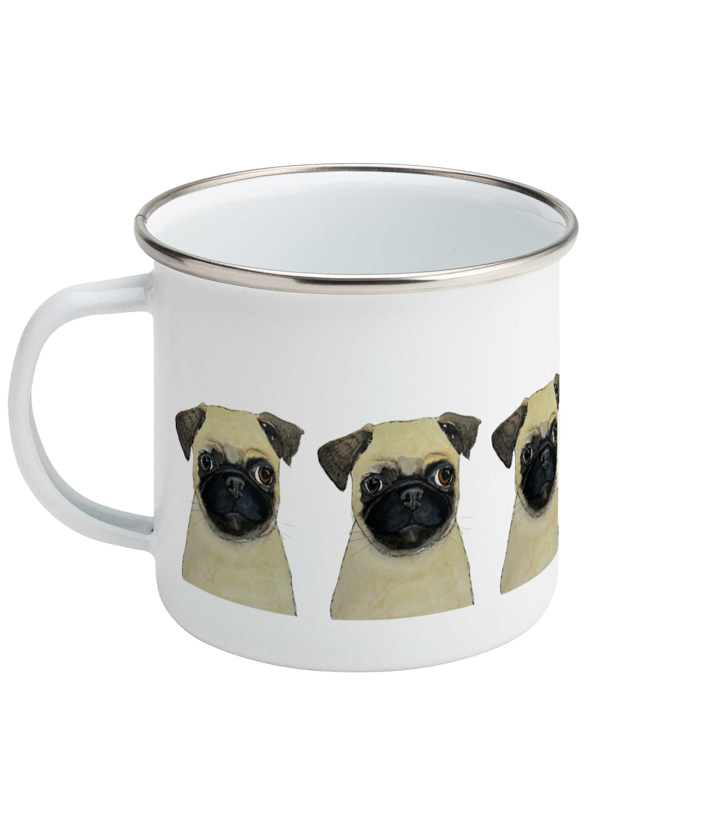 Sip in Style with the Adorable Enamel Pug Mug – Pawsitively Perfect for Pug Lovers!