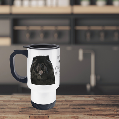 Black Chow Chow Travel Mug – Sip with Floofy Flair On the Go!