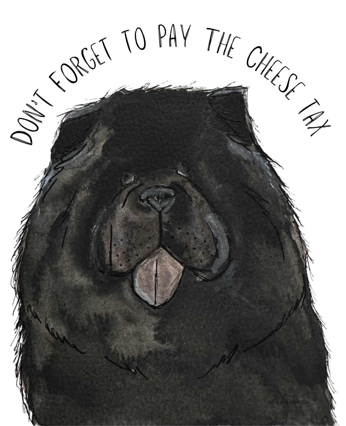 Funny Black Chow Chow Apron – Don’t Forget the Cheese Tax | Dog Lover Kitchen Gift