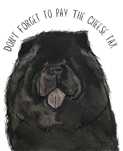 Funny Black Chow Chow Apron – Don’t Forget the Cheese Tax | Dog Lover Kitchen Gift