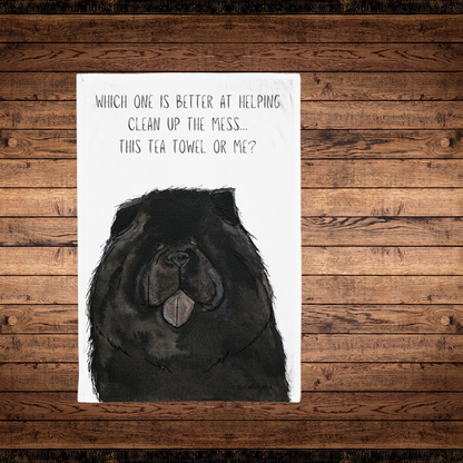 Black Chow Chow Tea Towel – Dry Your Dishes in Floofy Style!