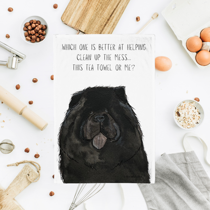 Black Chow Chow Tea Towel – Dry Your Dishes in Floofy Style!