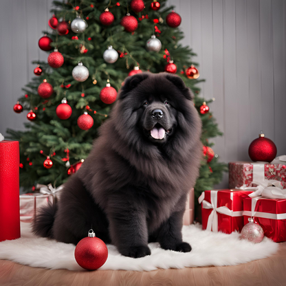 Tis the Season to Be Stubborn: Black Chow Chow Baby Christmas Bodysuit