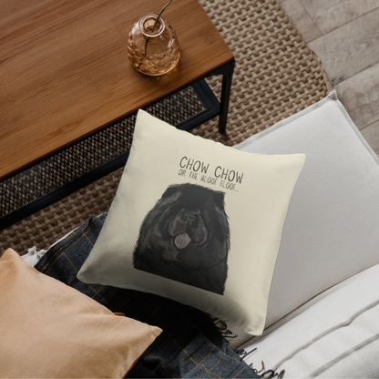 Black Chow Chow Natural Cushion Cover – Add Fluffy Charm to Your Home