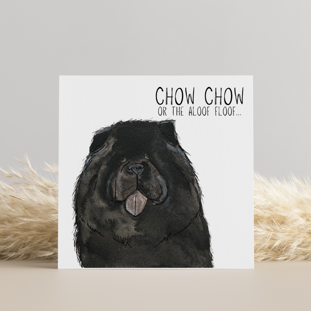 Send Some Floofy Love: Black Chow Chow 'Aloof Floof' Greeting Card