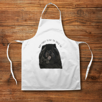 Funny Black Chow Chow Apron – Don’t Forget the Cheese Tax | Dog Lover Kitchen Gift