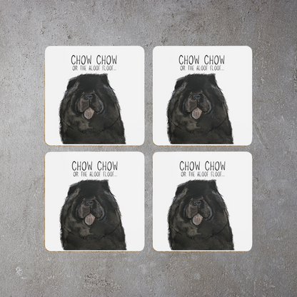 Chow-tastic Coasters: Black Chow Chow Pack of 4