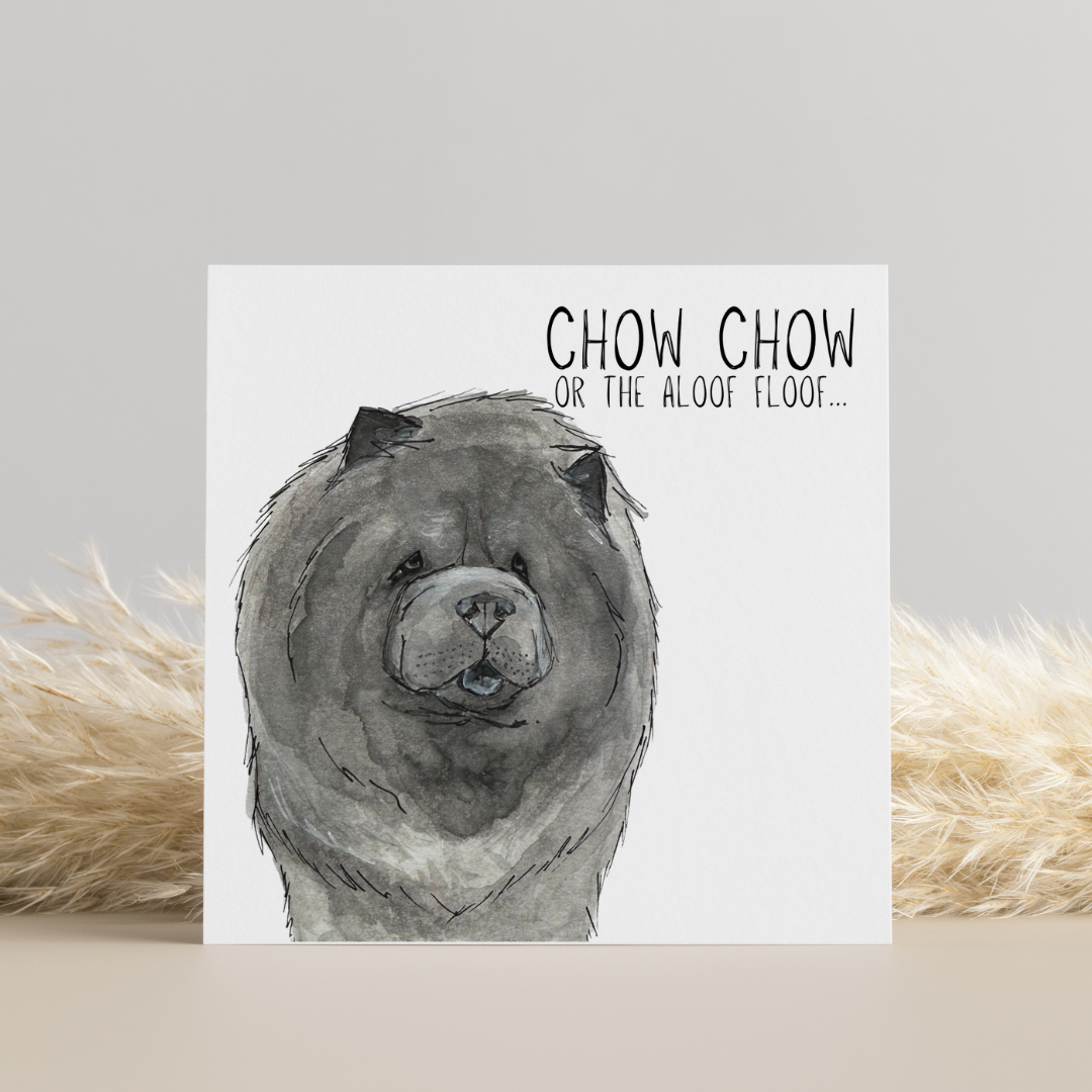 Send Some Floofy Love: Blue Chow Chow 'Aloof Floof' Greeting Card