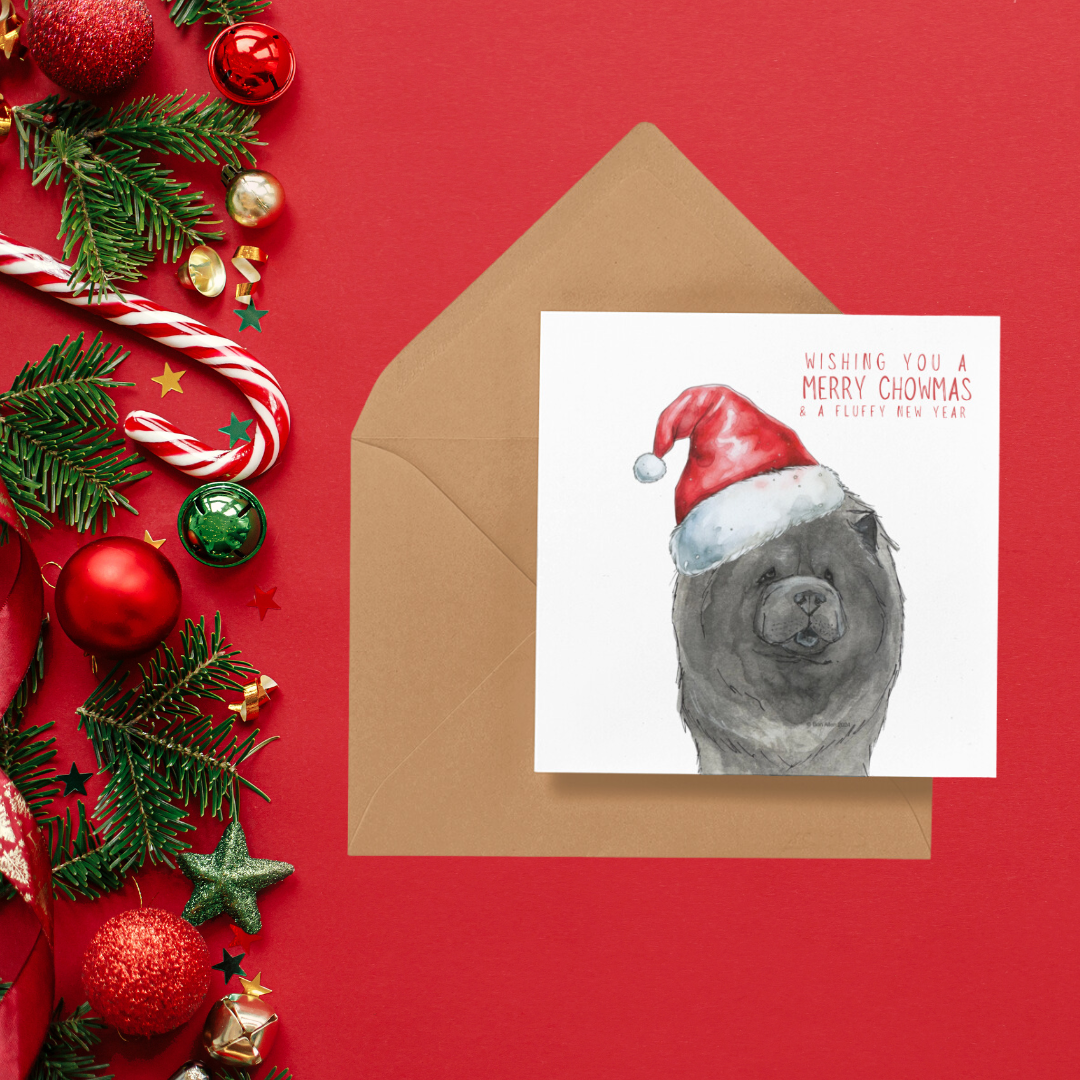 Spread the Fluff! 🐾 Pack of 10 Happy Chowmas & Fluffy New Year Christmas Cards