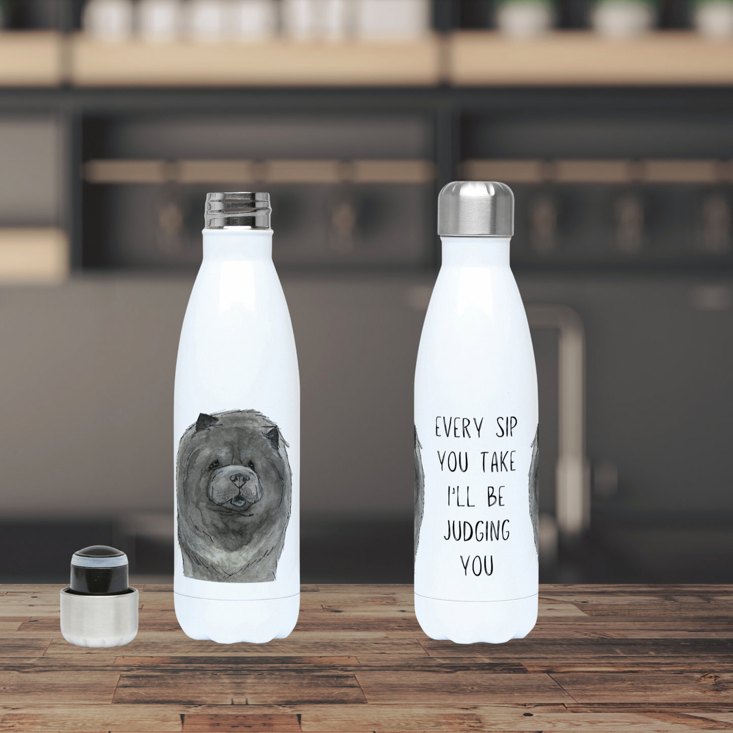 Stay Hydrated with the Blue Chow Chow Water Bottle – Perfect for Dog Lovers!