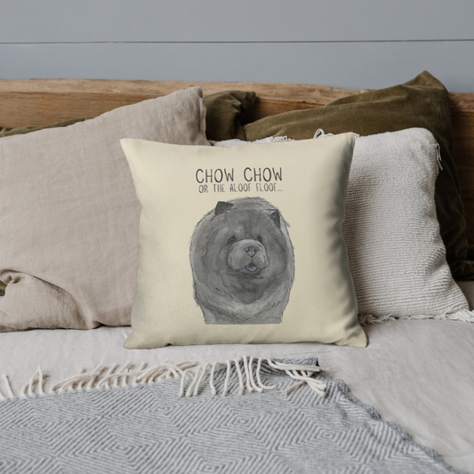 Blue Chow Chow Cushion Cover – Featuring The Aloof Floof Design!