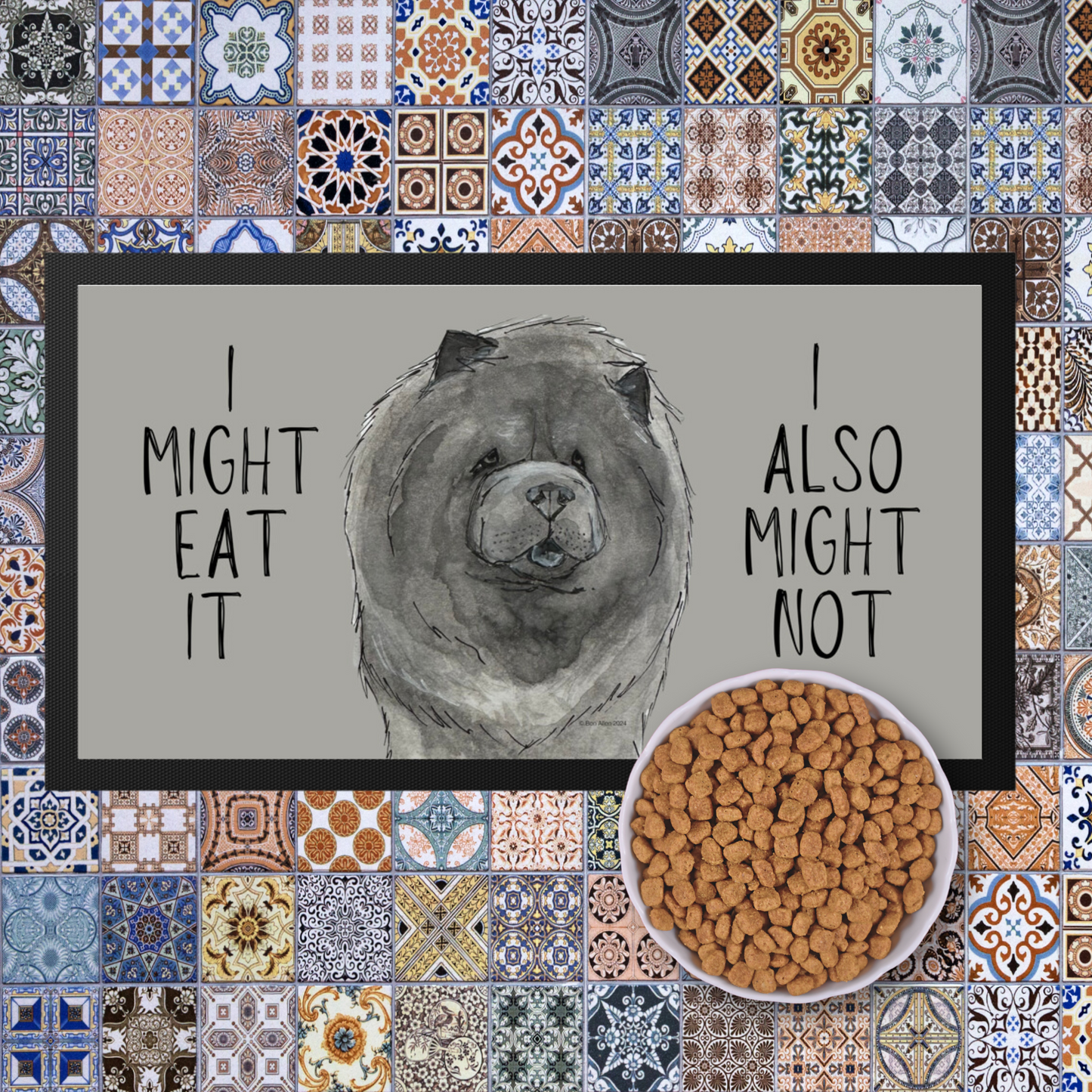 Blue Chow Chow Pet Bowl Mat – For the Poshest of Pups!