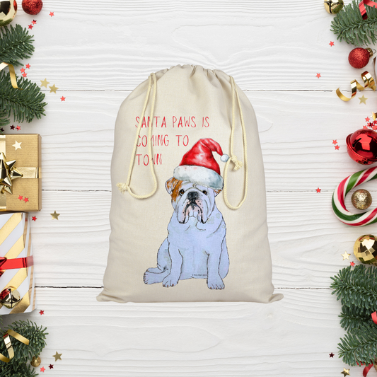 Santa Paws is Coming to Town: Bulldog Santa Sack for a Pawsome Christmas!