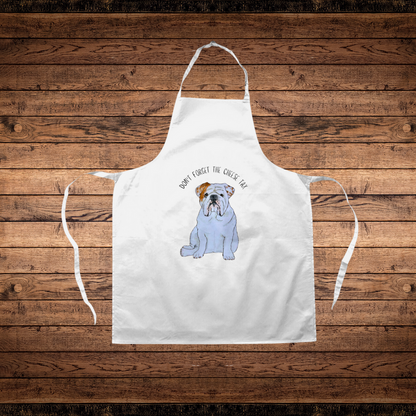 Bulldog Cheese Tax Apron – Culinary Begging Expert!