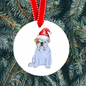 Festive Bulldog Ceramic Ornament – Deck the Halls with Paws!