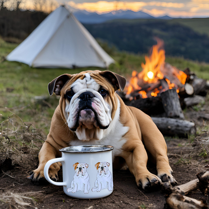 Sip in Style with a Bulldog Enamel Mug: Pawsitively Perfect!