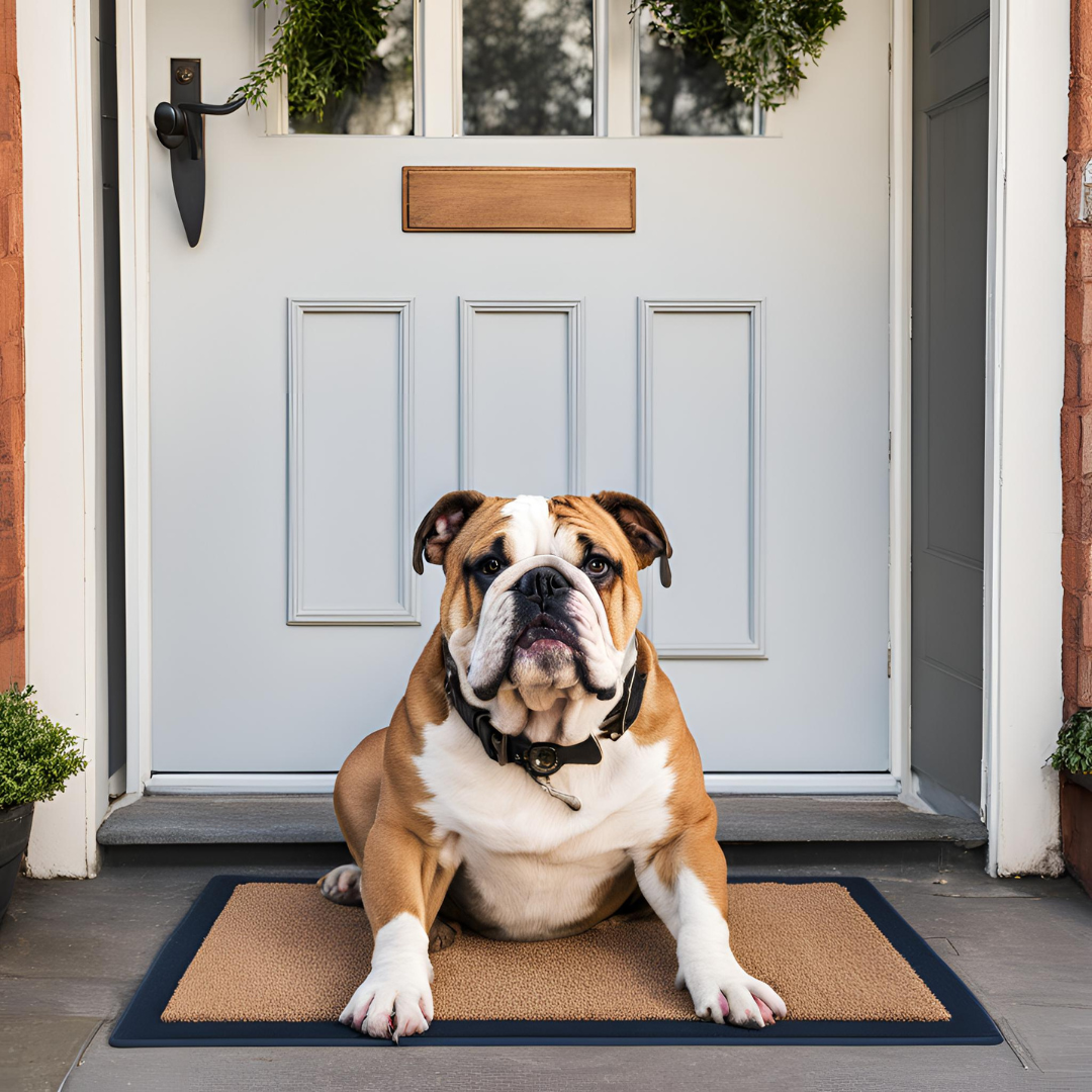 Bulldog Doormat: Welcome, But Don’t Expect a Speedy Greeting!