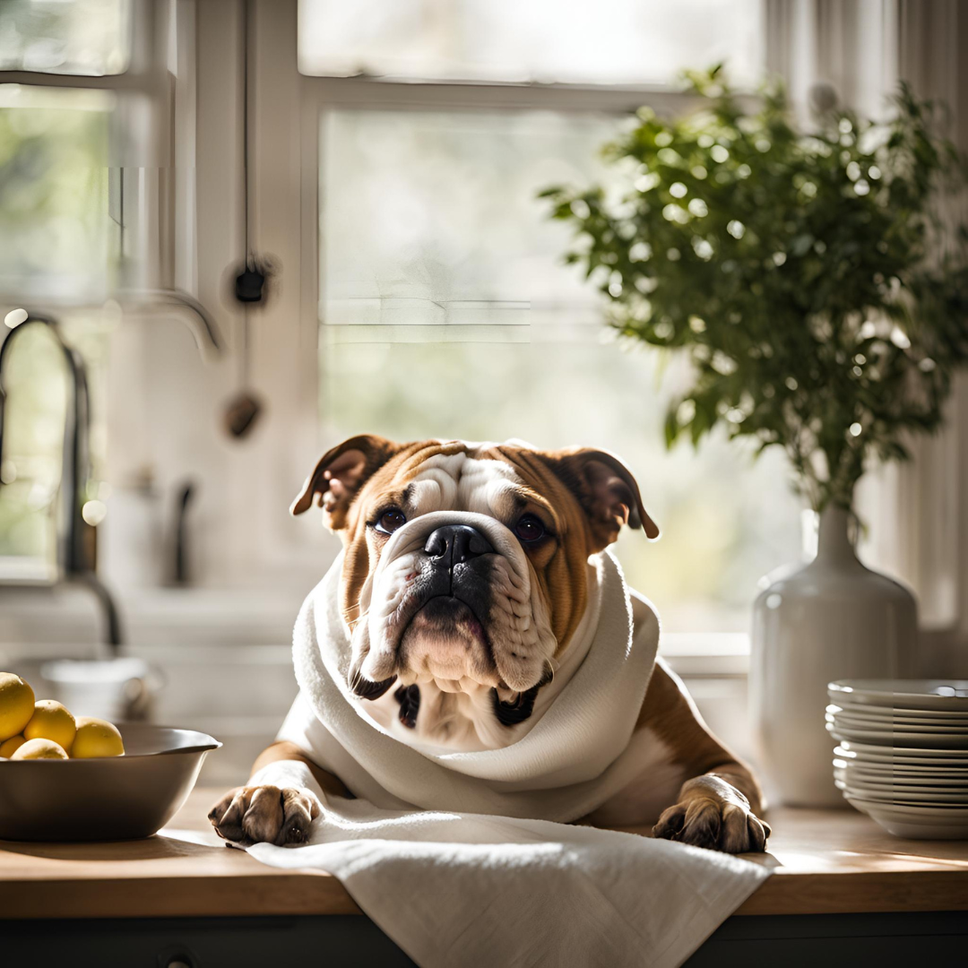 Bulldog Tea Towel – Don't Forget the Leftovers!