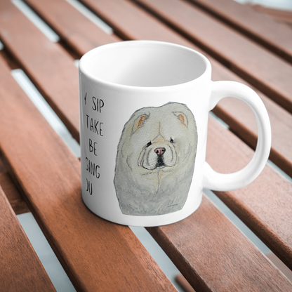 Cream Chow Chow Mug – "Every Sip You Take, I’ll Be Watching You"