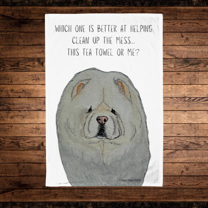 Dry Dishes in Style with the Cream Chow Chow Tea Towel