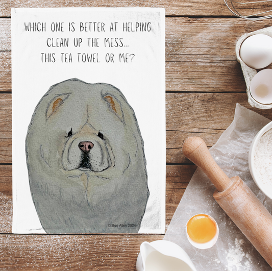 Dry Dishes in Style with the Cream Chow Chow Tea Towel