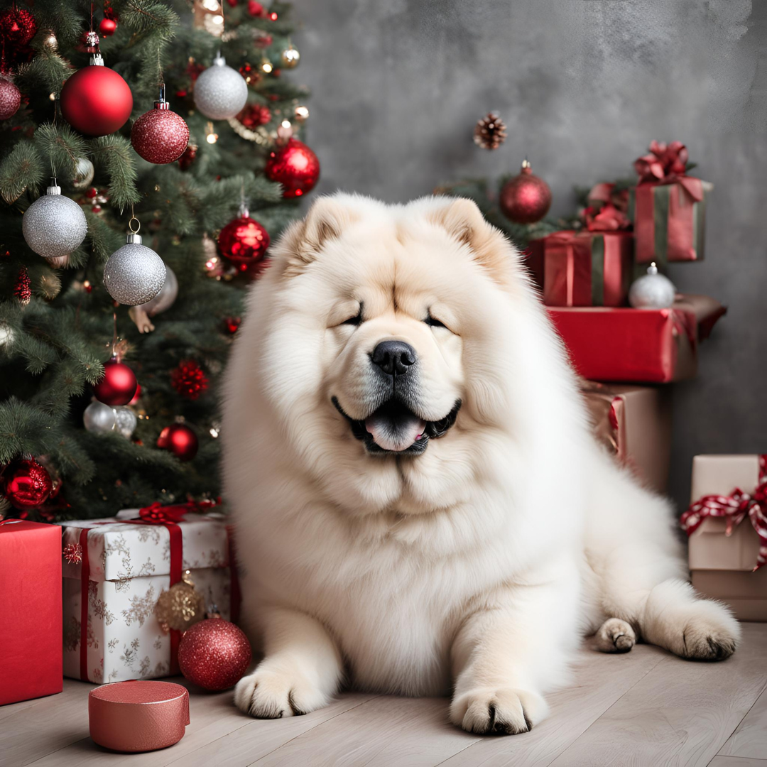 Tis the Season to Be Stubborn: Cream Chow Chow Baby's Christmas Bodysuit